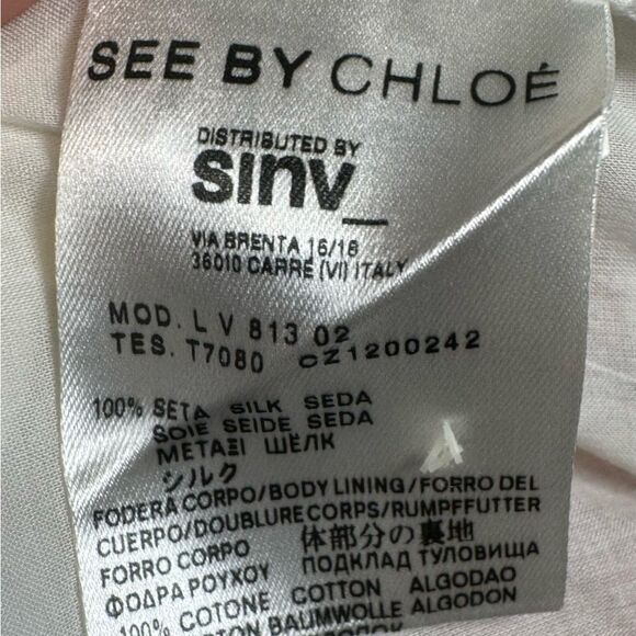 See by Chloe 100% silk lace up abstract print dress size 6 - Picture 8 of 8